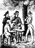 Tabakverpackung, Etikett der Firma Herzog & Scheffer, Nrnberg, dat. 1829, aus: Elias Erasmus (Paul Otto/Hans H. Bockwitz): Alte Tabakzeichen. Berlin 1924, Taf. 2, Nr. 2)